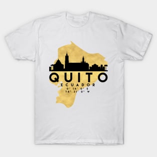 Quito Ecuador Skyline Map Art T-Shirt